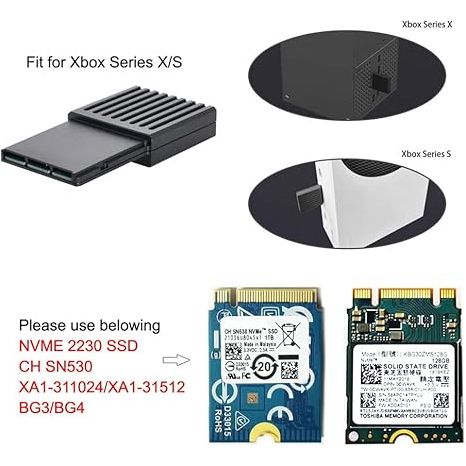 Xiwai CF-Express Type-B naar M.2 NVMe 2230 M-Key Adapter CFE - Uitbreidingskaart voor Xbox Series X&S - Compatibel met Western Digital CH SN530 SSD - Hoge Kwaliteit PCIe4.0 Gen4x2 - Perfect voor Gaming en Gegevensopslag