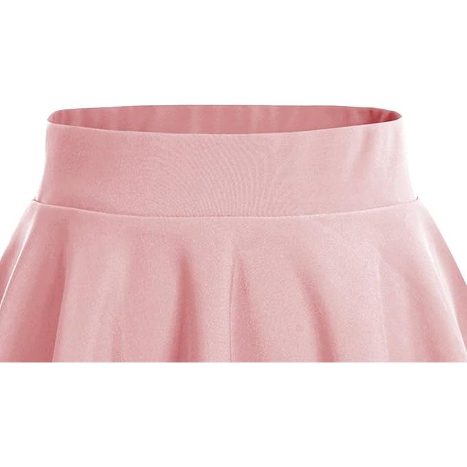 Dames Hoge Taille Skaterrok – Korte Plooirok Voor Tennis, School, Feest Of Dagelijks Gebruik – A-Lijn Minirok Met Elastische Band – Stretchy En Comfortabel – Maat L – Zwart, Effen Of Geruit – Verkrijgbaar In Mini En Midi Lengte