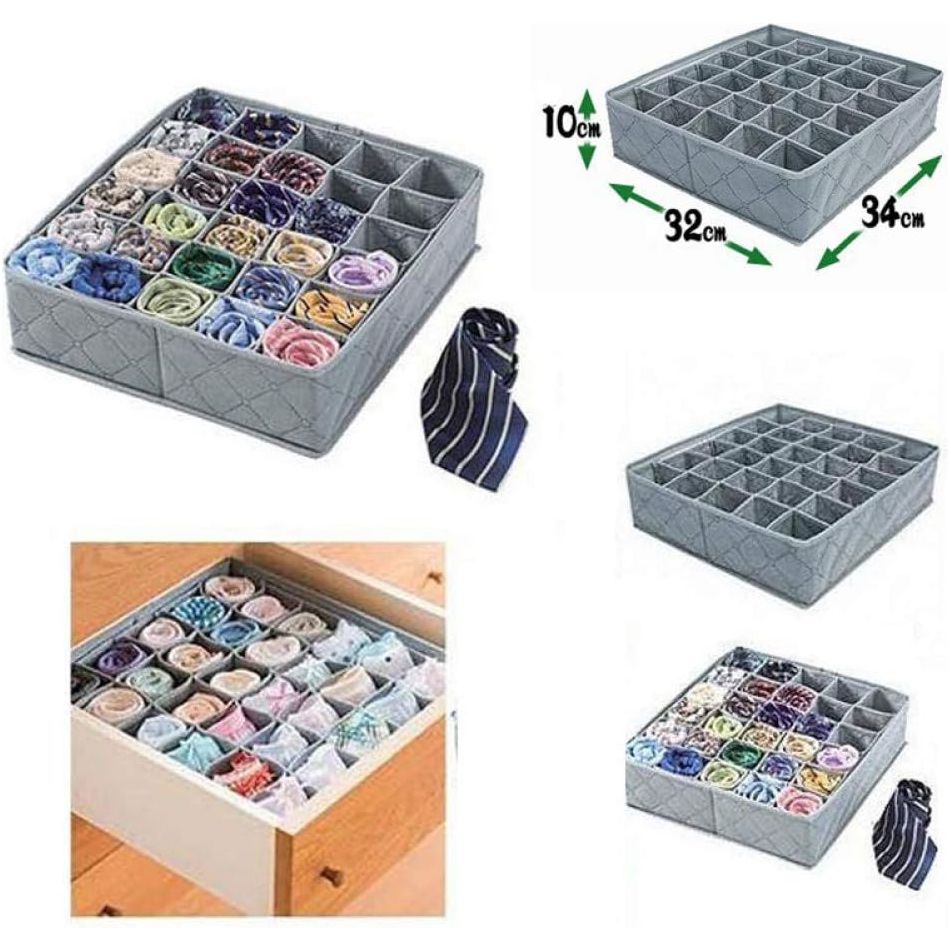 Verstelbare Ladeverdelers - Ondergoed & Sokken Opbergbox - Kleding Organizer 34x32x10cm - Niet-geweven Stof - Voor Lingerie, Ties en Accessoires