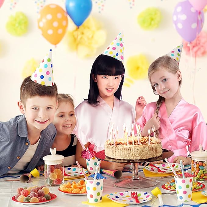 Kinder Satijnen Kimono Badjas – Voor Meisjes – Zijdezacht – V-Hals – Zelfstrikceintuur – Perfect Voor Spa, Bruiloften, Verjaardagsfeestjes en Dagelijks Gebruik – Maat 4