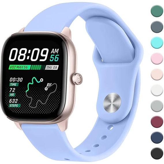 3 Stuks - Siliconen Horloge / Smartwatch Vervangingsbandjes - 20mm - Mint Blauw / Paars / Roze - Voor Smartwatches - Duurzaam en Flexibel - Comfortabel en Stijlvol - Waterbestendig en Huidvriendelijk - Universele Maat - Ideaal voor Dagelijks Gebruik