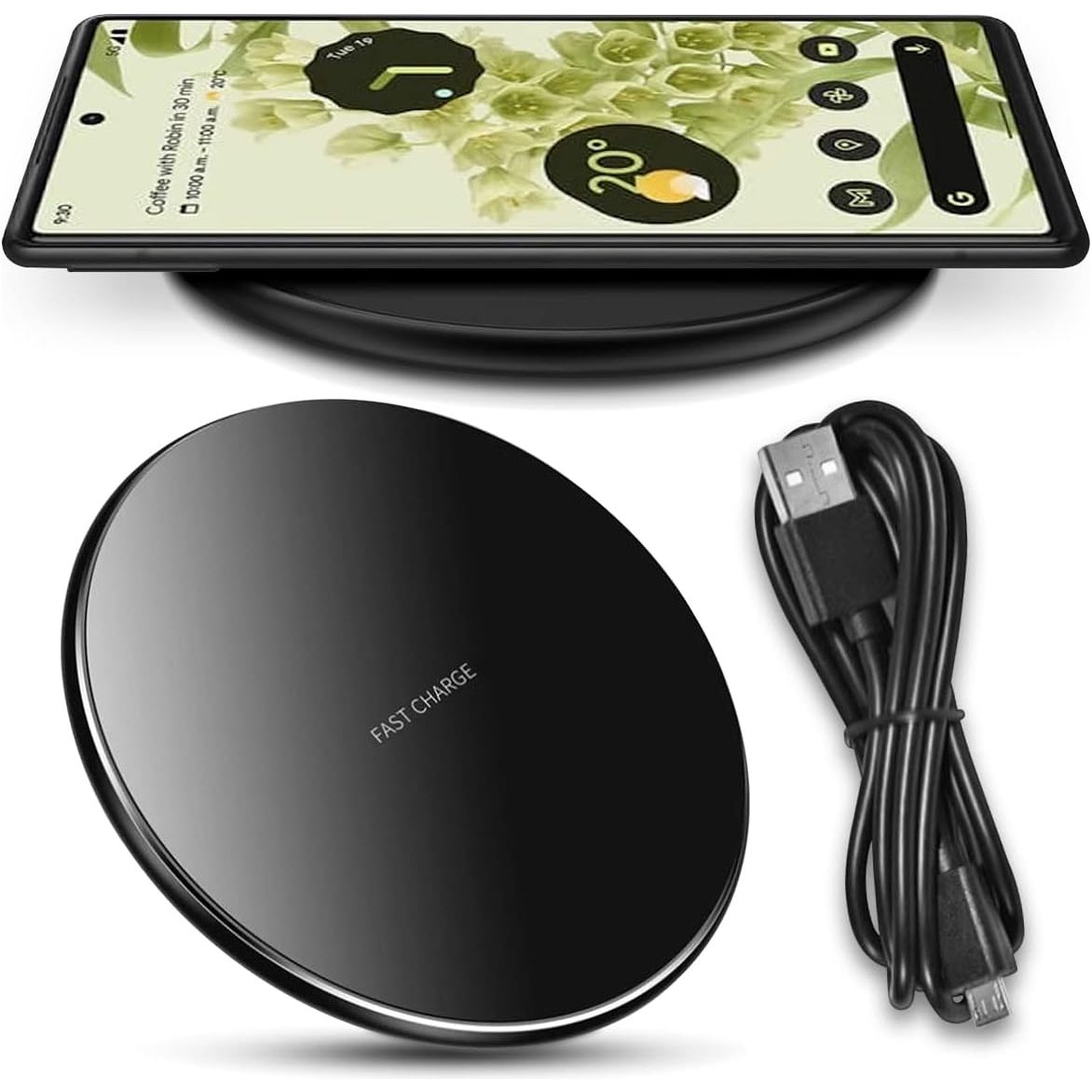 Ulefone - Draadloze Mobiel Oplaadpad (15W) - Qi Draadloze Oplader  - Wireless Fast Charger - Compatibel met Ulefone Armor 17 Pro, Power Armor 14 Pro/14/13, Armor 12/11T/11/10/7/7E - QC/PD Protocol voor Andere Telefoons