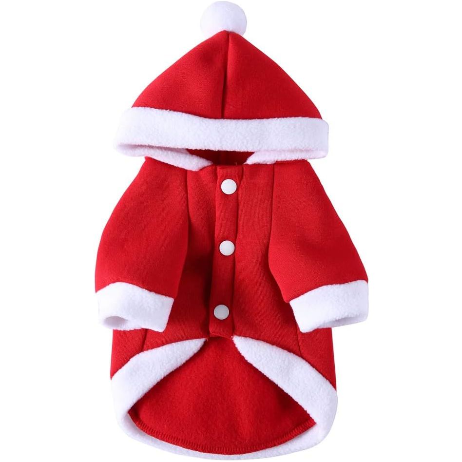 Warme Kerst-Hondenhoodie - Feestelijke Kostuumkleding voor Kleine Huisdieren - Ideaal voor Feestdagen en Familieportretten