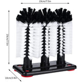 Glazenspoelborstel met 3 Nylon Borstels – Zuignapvoet voor Spoelbak – Ø 17 cm x 17,5 cm – Krasvrije Reiniging voor Bierglazen, Wijnglazen &amp; Mokken – Horecakwaliteit