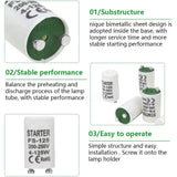 BlueXP Fluorescent Starter Set – 10 Stuks – Geschikt voor TL-Buizen 4-125W – 220-240V Longlife Starter – Betrouwbare Ontsteking voor TL-Lampen en Fluorescentiebuizen – Compacte 20x40mm Starter (Niet voor LED)