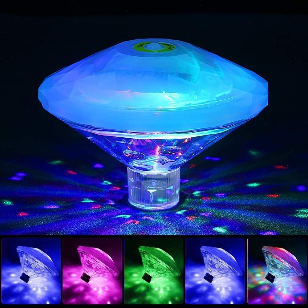 3 Stuks - Waterproof LED Zwembadlampen - Onderwater Verlichting met 7 Kleurmodi - Drijvende Diamantlampen voor Zwembad, Bad, Vijver, Aquarium en Feestdecoratie - IP68 Waterdicht - 10x10 cm - Werkt op AAA Batterijen