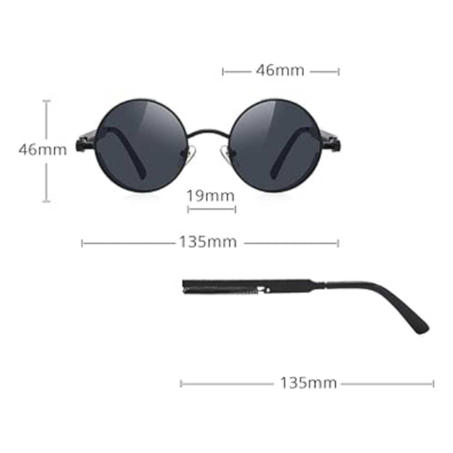FEISEDY Retro Gothic Steampunk Zonnebril - Ronde Metalen Frame - Unisex UV400 Bescherming - Lichtgewicht - Steampunk Stijl Zonnebril Voor Mannen en Vrouwen - Geschikt Voor Wandelen, Rijden, Reizen en Dagelijks Gebruik - Model B1857