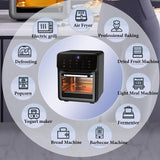 DT Airfryer XXL – Heteluchtfriteuse &amp; Mini Oven – 12L Inhoud – 1350W – RVS Behuizing – Tot 5 Personen – Multifunctionele Air Fryer met 8 Voorinstellingen – Minder Vet, Meer Smaak – Zwart/Zilver