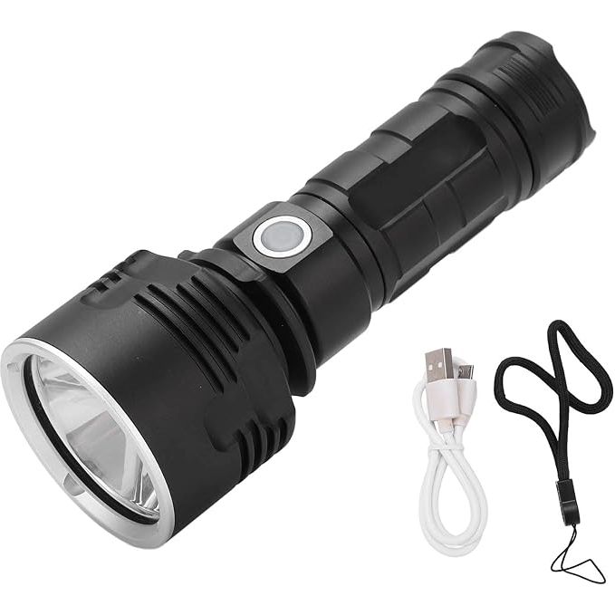 Waterbestendige Oplaadbare LED Zaklamp - Multifunctionele, Krachtige Buitenlamp met USB, Ideaal voor Camping, Wandelen, Patrouille, Avontuurlijke Activiteiten - Duurzaam Aluminium, USB-Oplaadbaar, 3 Verlichtingsstanden