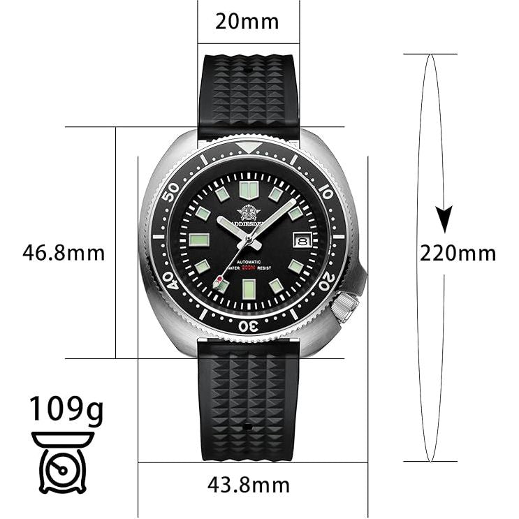 ADDIESDIVE Captain Willard Automatisch Duikhorloge MY-H8 - 200M Waterbestendig - Luxe en Duurzaam met NH35A Uurwerk