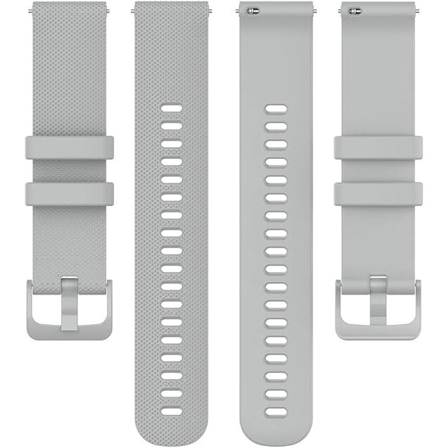 3 Stuks 20mm Silicone Horlogeband - Compatibel met Samsung Galaxy Watch 3 (41mm) / Galaxy Watch Active 2 / Gear Sport - Zachte Fitnessband Geschikt voor Garmin Vivoactive 5/3, Venu 2 - Quick Release Band in Zwart/Wit/Grijs