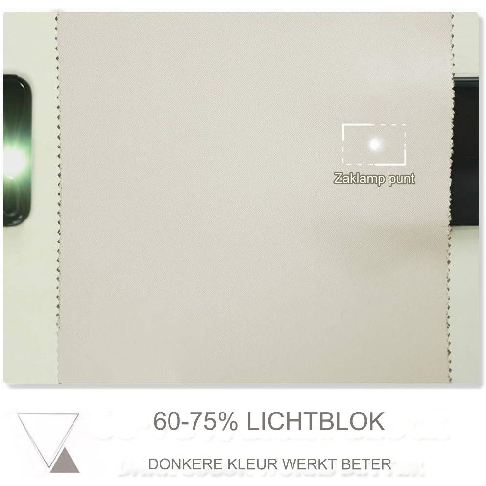 2 Stuks - Opaque Slaapkamer Gordijnen - H 160 x B 140 cm - Verduisterende Gordijnen Met Rimpelband - Thermische Isolatie - Lichtdichte Privacy Gordijnen - Warmte- en Geluidswerende Gordijnen - Licht Beige - Polyester