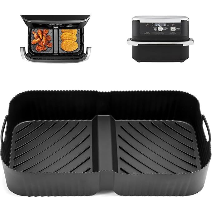 6 Stuks – Siliconen Airfryer Liner Geschikt Voor Ninja Foodi FlexDrawer AF500UK 10.4L – Herbruikbare Non-Stick Trays – Airfryer Accessoires – Hittebestendig – Vaatwasserbestendig – Voor Oven, Magnetron, Grill En Stoomoven