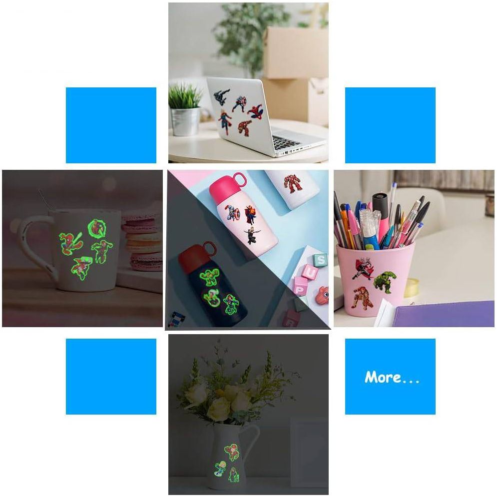 Glow In The Dark Superhelden Tijdelijke Tattoos voor Kinderen - Waterdichte Luminous Nep Tattoo Stickers voor Jongens en Meisjes, Verjaardagscadeau en Feestzakvulling - DIY - Set van 8 Vellen