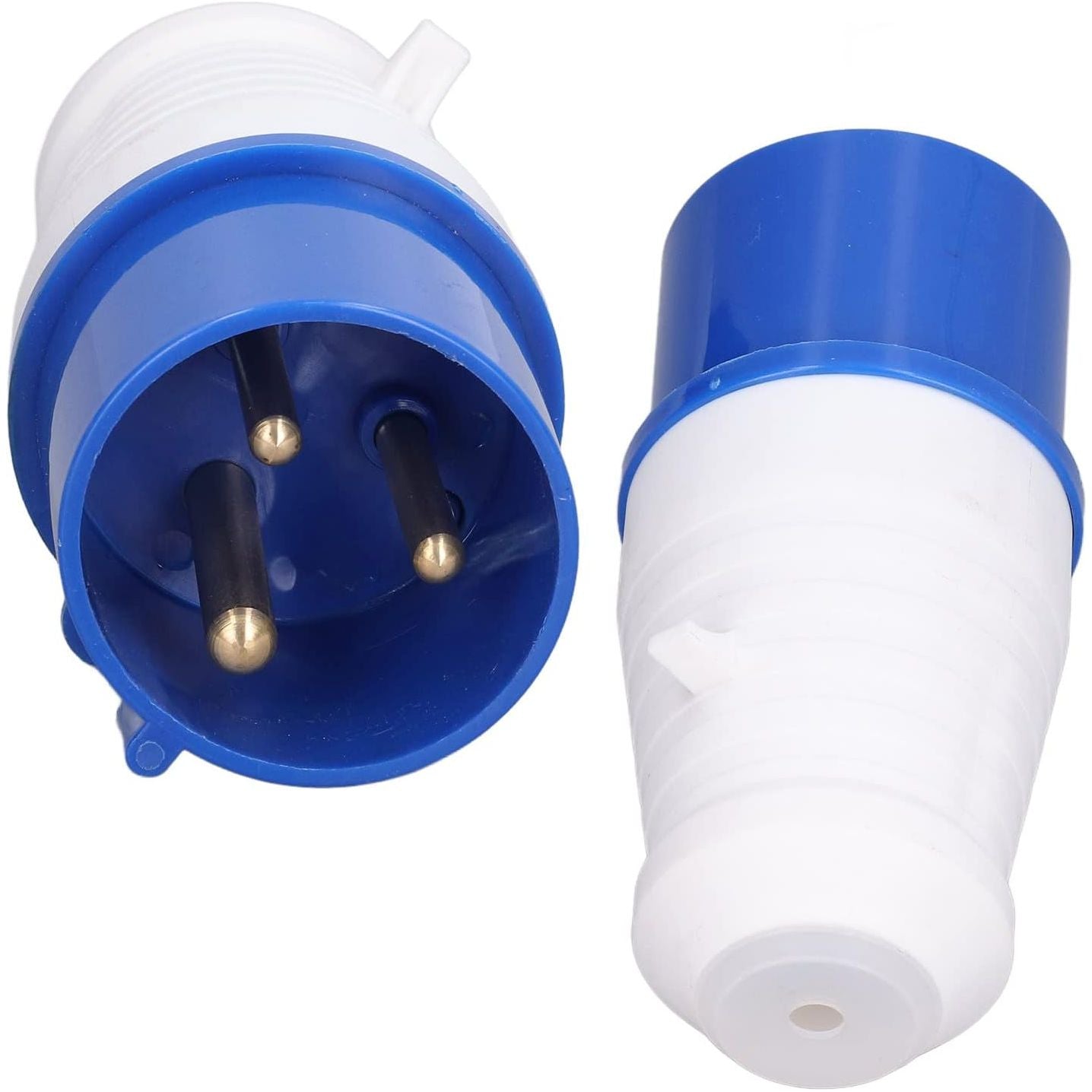Robuuste Industriële CEE-Stekker - Waterdichte 3-pins IP44 CEE-Stekker van 32A, EU-Stecker 220-250V Blauw, Essentieel voor Betrouwbare Elektrische Aansluitingen in de Industrie, Geschikt voor Zware Belastingen en Veeleisende Omgevingen (HR-023 Mannelijk)