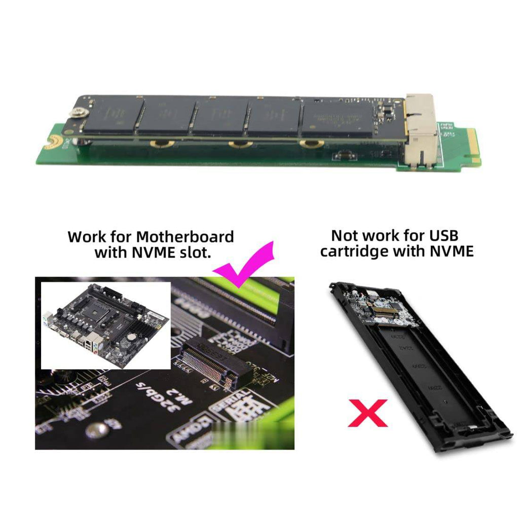 PCI-E 4x naar M.2 NGFF m-Key Adapter - Groen - Compatibel met Apple MacBook SSD's 2013-2015 - Snel en Betrouwbaar