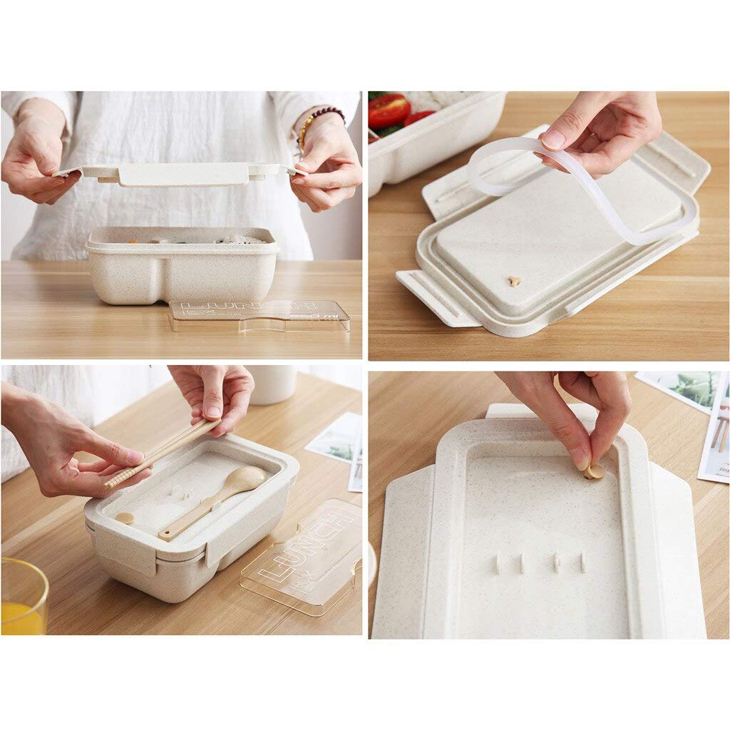 Bento Box met Bestek - 1100ml - Inclusief Geïsoleerde Tas - BPA-vrij - Lekvrije Lunchbox - Herbruikbare Voedselcontainer - Compact en Lichtgewicht (kopie)