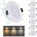 6 Stuks - Grebeam Led Inbouwspots - 12W - 1080 Lumen - 3000K/4000K/6500K - IP65 Waterdicht - Ultraplat 25mm - Snijmaat φ120-130mm - Plafondspots Voor Badkamer, Keuken &amp; Woonkamer