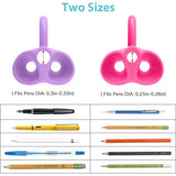 Verbeterde Siliconen Potloodgreep - Ideaal voor Kinderen & Volwassenen - Past op Verschillende Pennen - Duurzaam & Veilig - 6-Delige Set (2 Groot, 4 Standaard Formaat) met Diverse Kleuren
