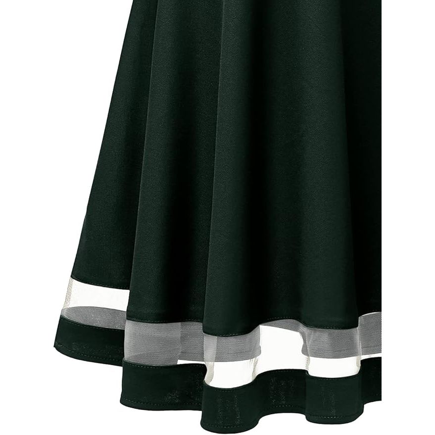 Dames Mini Skaterrok – Maat S – Hoge Taille A-Lijn Rok – Stretchy Effen Plissé Rok Voor Casual Outfits, School, Feest Of Club – Retro Stijl – Verkrijgbaar In Diverse Kleuren En Patronen - Groen
