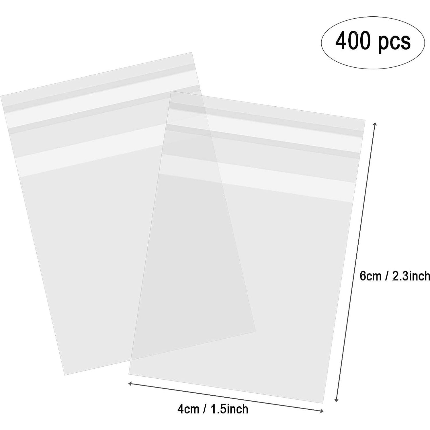 400 Stuks - Doorzichtige Cellofaan Zakjes - Zelf Sluitende Zakjes - Plakstrip Zakje - 40x60mm - Ideaal voor Snoep, Sieraden & Gunsten - Plastic Verpakking