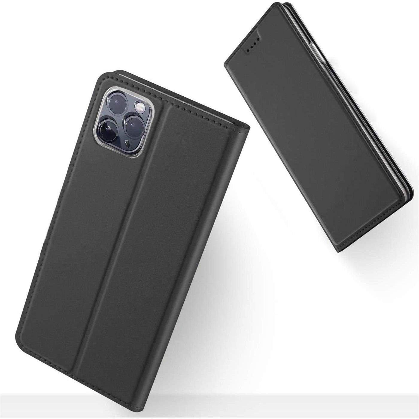 iPhone 13 Pro Max Slanke Boekhoes Zwart Wallet Case - Dunne Telefoonhoes met Kaartsleuven - Luxe Bescherming - Modieus Design - Bescherm uw telefoon in stijl met deze slanke zwarte boekhoes met handige kaartsleuven voor een praktische en modieuze ervaring