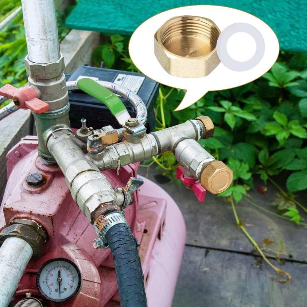 Robuuste Messing Buiskappen - 3/8 Vrouwlijk - Schroefdraad - Corrosiebestendige Fitting voor Diverse Toepassingen - Set van 4 - Inclusief Tape voor Installatie