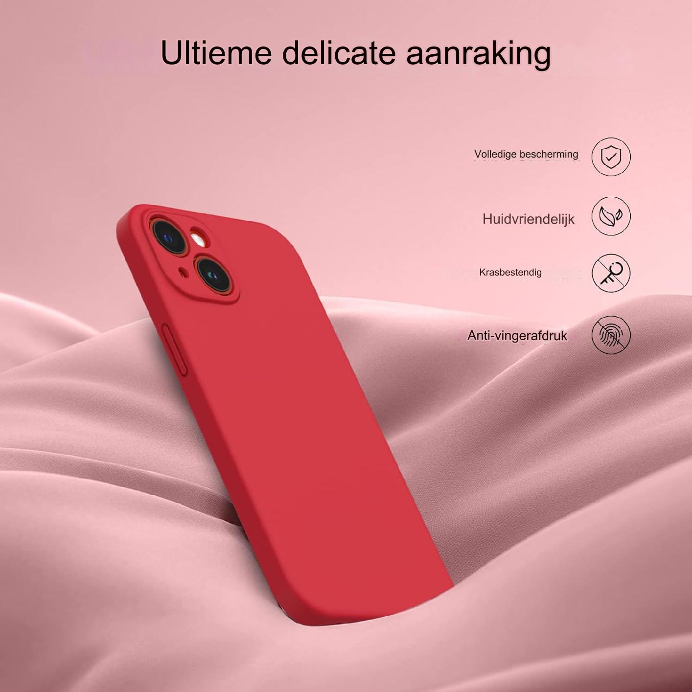 Hoesje voor iPhone 14 - Geschikt voor 6.1 inch, inclusief 2 * schermbeschermers. Vloeibare siliconen gelrubber biedt schokbestendige bescherming voor het volledige lichaam van de telefoon. Perfect voor je iPhone 14