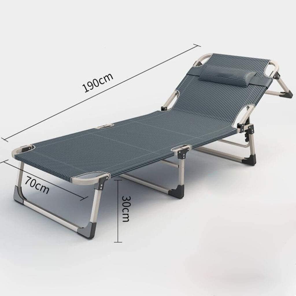 Opvouwbare Ligstoel – Draagbaar Campingbed voor Volwassenen en Kinderen – Sterke Stalen Constructie met Dubbel Laags 1200D Oxford Stof – Comfortabel Strandbed, Reisbed of Logeerbed – Inklapbaar Vouwbed met Hoofdkussen – Groen Gestreept Ontwerp