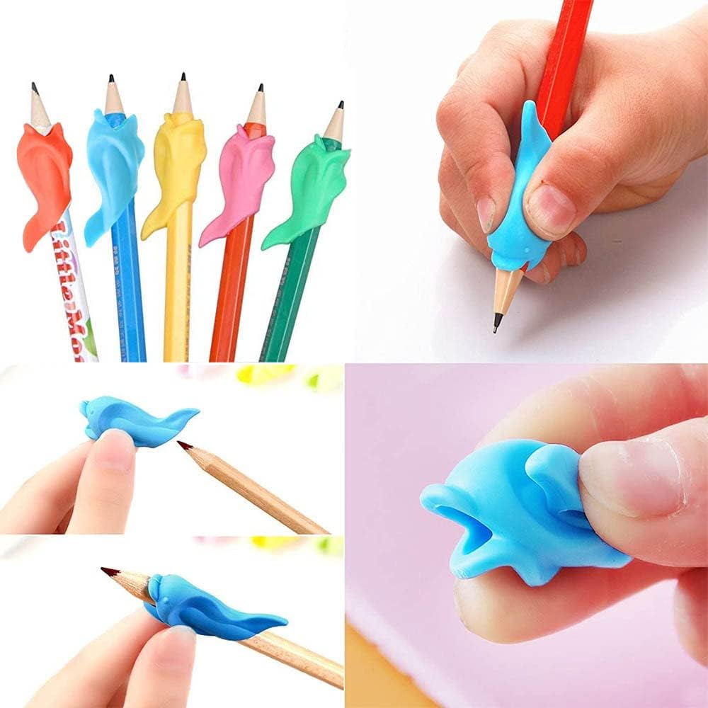 Siliconen Potloodgreep-Set – Ergonomische Schrijfhulp voor Kinderen & Volwassenen – Veilig & Comfortabel – Geschikt voor Diverse Pennen - 9 Stuks