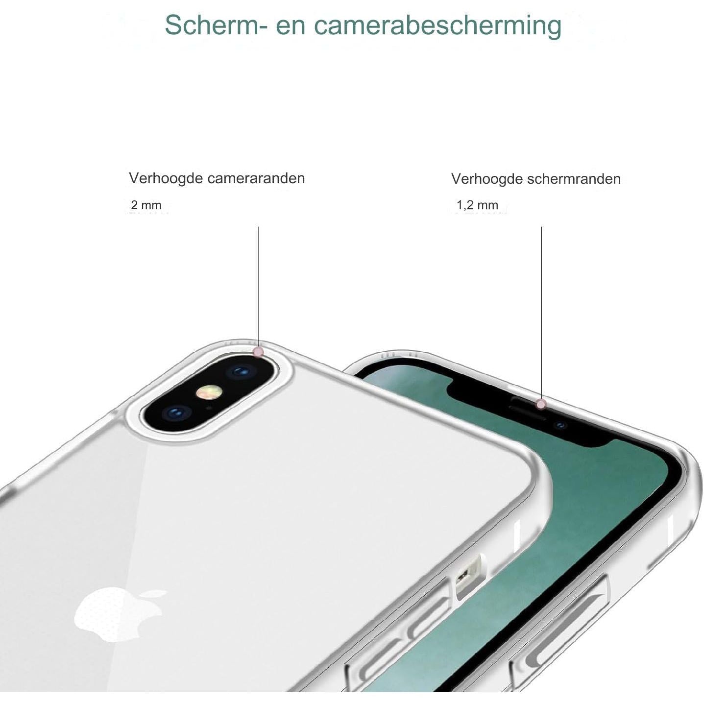 iPhone X/XS Hoesje Met Lanyard - Transparant Verstelbaar Nekkoord - Telefoonketting Hoes Met Volledige Bescherming - Geschikt Voor iPhone X/XS - Zwart 5.8