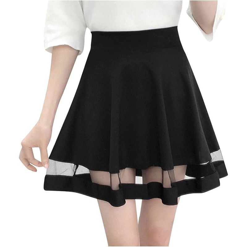 Uitlopende Dames Mini Rok – Maat XXL – Elastische A-Lijn Skater Rok Voor Casual Draagmomenten – Comfortabele Stretch Rok Met Hoge Taille – Veelzijdige Minirok Voor Zomer, Strand, Dagelijks Gebruik Of Tennis – Trendy En Vrouwelijk Ontwerp