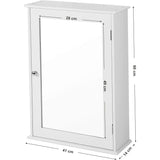 VASAGLE Badkamer Spiegelkast - Wandkast met Spiegeldeur - Verstelbare Legplank - Opbergkast voor Badkamer, Woonkamer of Hal - 41 x 14 x 60 cm - MDF Hout - Wit