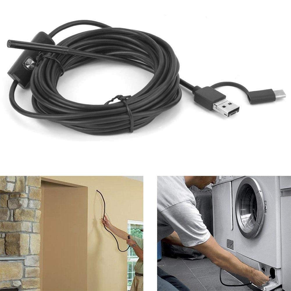 USB Endoscoop - 2 Meter - Inspectiecamera - Waterdicht IP67 - Ø5.5 mm - Met 6 Verstelbare LED Lampen - Compatibel met Android en Windows XP/7/8/9/10 - Voor Onderhoud en Reparatie