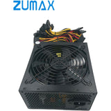 ZUMAX 1850W ATX NonModular Mining PC Voeding - Ondersteunt 8 Grafische Kaarten - Krachtige Stroomvoorziening voor BTC Rig, Gaming en Mining Machines