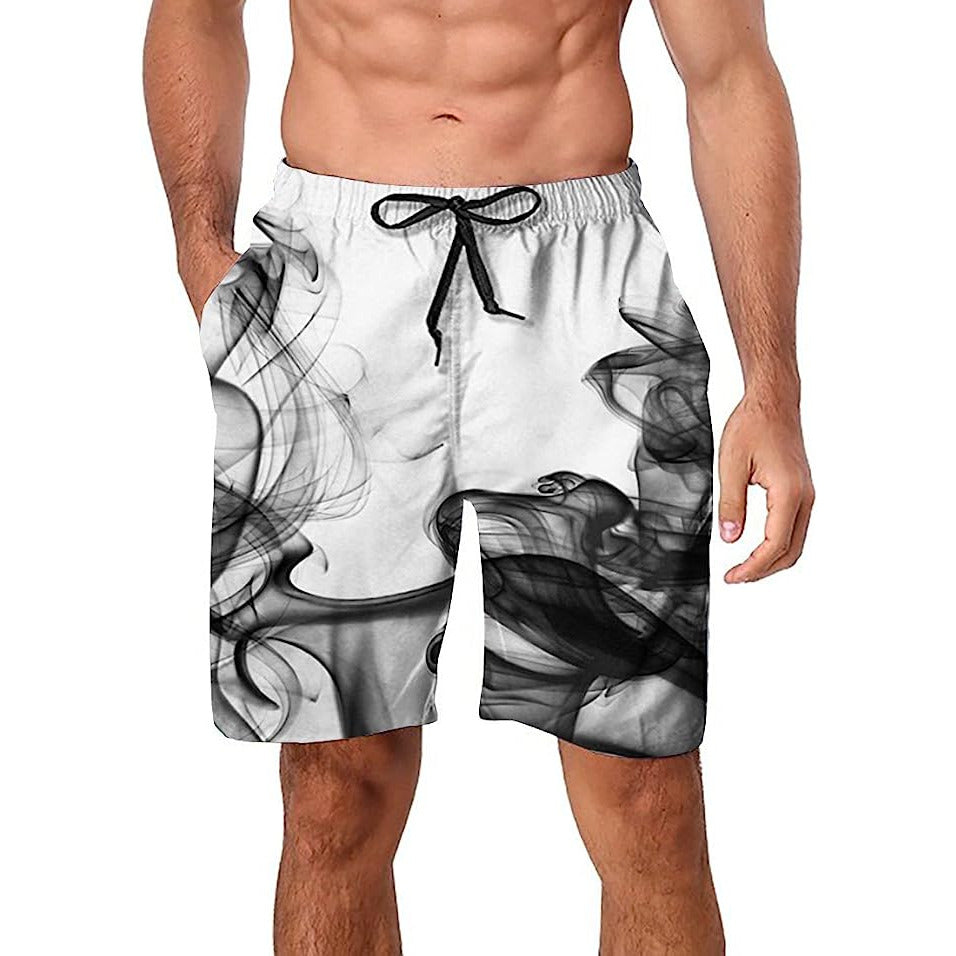 Smoke Heren Zomer Zwemshorts - 3D Gedrukte Grafische Strand Surf Board Shorts - Maat M