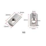 100-Pack Verzinkte T-Moeren M8 - Compatibel met 3030/3060 Aluminium Profielen - Eenvoudige Installatie Gleufmoeren met Balveer - Stevige Bevestiging voor Constructies en Machines