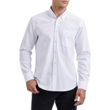 Heren Oxford Shirt - Lange Mouw Overhemd - Regular Fit - Smart Button-Down Shirt - Effen Kleur met Borstzak - Casual en Formele Stijl - Ademend Katoenmix - Voor Werk, Feest, Bruiloft en Dagelijks Gebruik - Alle Seizoenen - Maten S t/m 6XL