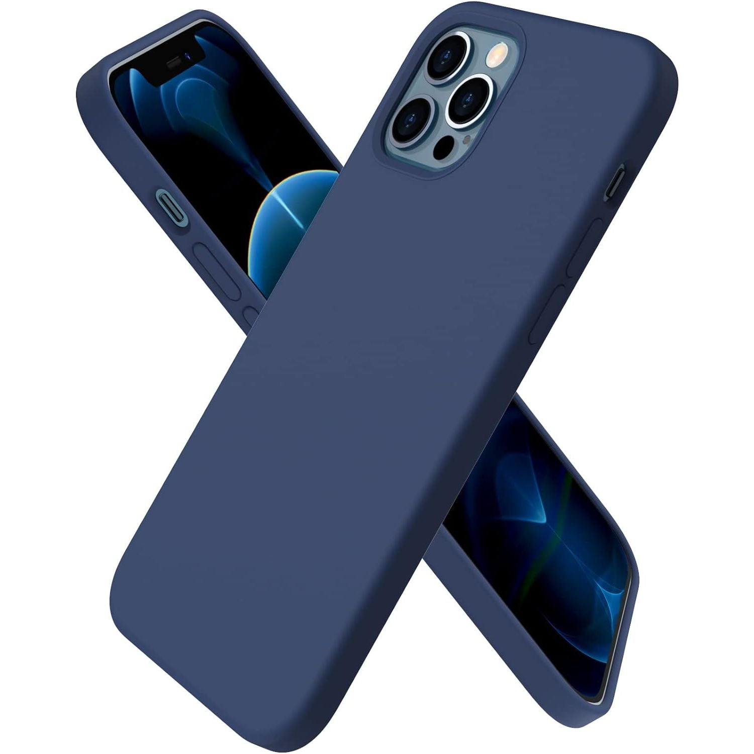 iPhone 12 & 12 Pro Case - 6.1 inch - Compatibel met beide modellen (6.1 inch). Slank ontwerp van vloeibare siliconen met 3 lagen voor volledige bescherming, Zacht, flexibel en volledig bedekkend voor optimale grip en bescherming