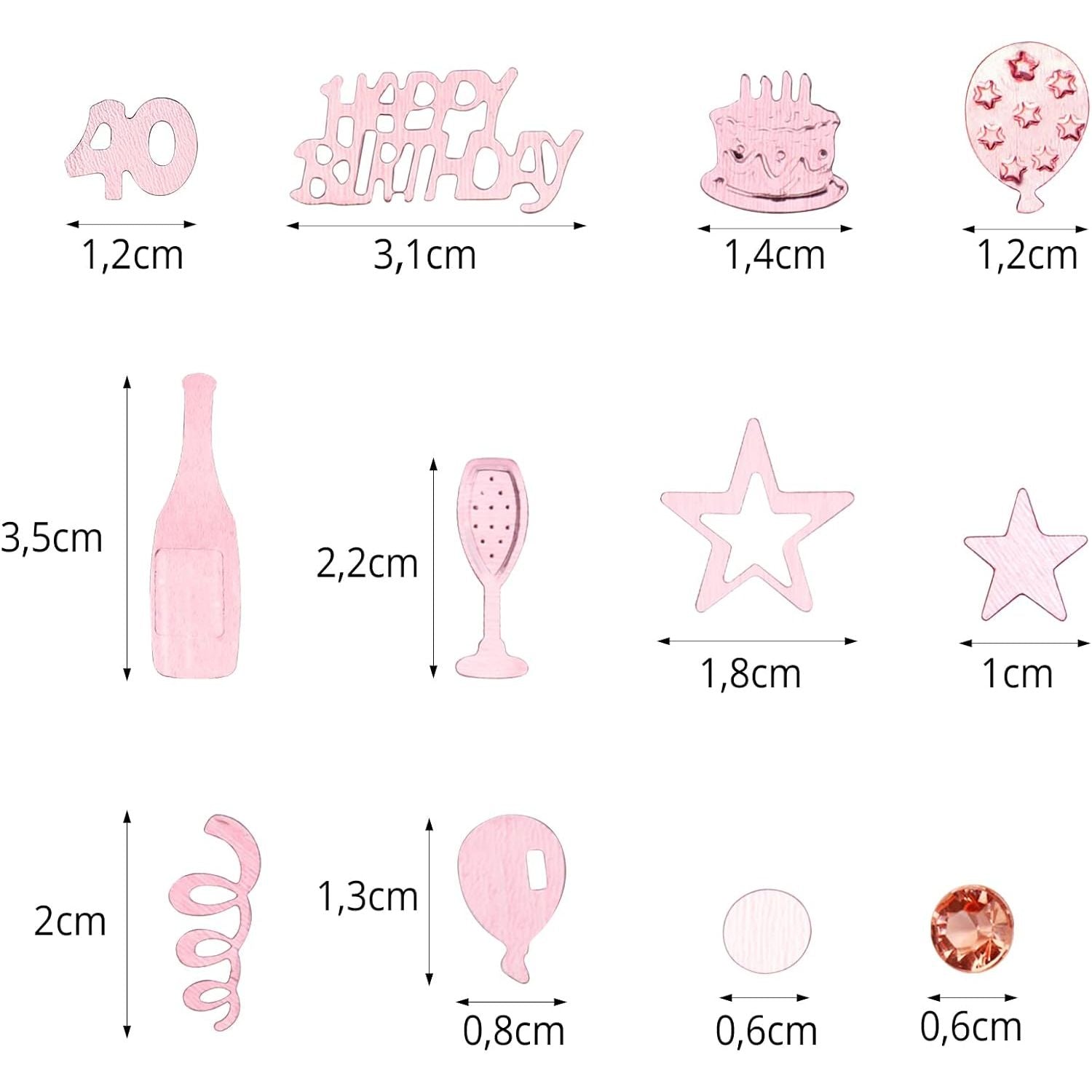 40ste Verjaardag Confetti Set - Schitterend Roségoud & Zilver Thema - Luxe Tafeldecoratie - Unisex Design Geschikt voor Vrouw & Man - Feestelijke Versiering voor Jubileum - Decoratieve Confettimix voor Verjaardagsfeest