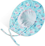 Baby Strandhoed Met Bloemenprint - Blauwe Zonnehoed Voor Baby's - Ademend En Sneldrogend Materiaal - Verstelbare En Comfortabele Pasvorm - Geschikt Voor Zonbescherming Op Strand Of Vakantie Maat 50 - Baby Beach Bucket Hat Blauw Met Bloemen