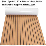 Zelfklevende EVA Bootvloerbekleding – Marine Teak Schuimmat 90 × 240 cm – Waterdichte Antislip Bootdek Mat – Goud/Zwart – Voor Boot, Jacht, Camper of Auto