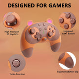 Draadloze Switch Controller - Cute Raccoon Gamepad - Dieren Design Switch Pro Controller - Compatibel met Switch Lite OLED PC - Switch Controllers - Gamepad met Gyro Sensor - Turbo Functie - Dual Vibratie - Bluetooth Controller