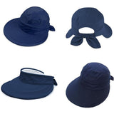Dames Zonnehoed met UV-Bescherming – Opvouwbare Brede Rand (10 cm) – Verstelbare Pasvorm – Verwijderbare Bovenkant – Hoed of Vizier – Lichtgewicht en Ademend – Ideaal Voor Zomer, Strand, Wandelen en Tuinieren