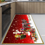 Kerstmat 60x180 cm - 3D Geprinte Antislip Vloermat - Feestelijke Kerstdecoratie voor Woonkamer, Keuken & Badkamer - Duurzaam en Comfortabel