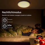 Backlit LED Plafondlamp - 24W - 2800LM - Dimbaar met Afstandsbediening - 3000K-6500K Instelbare Kleurtemperatuur - IP54 Waterdicht - Ultradun Ontwerp - Voor Slaapkamer, Badkamer &amp; Keuken