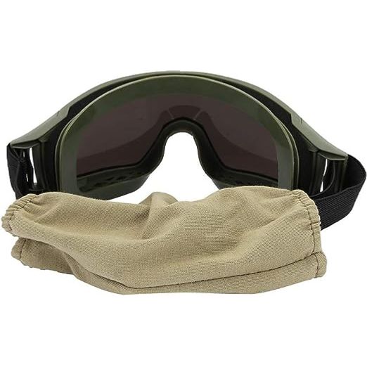 Anti-condens Bril voor Outdoor Activiteiten - Beschermende Tactische Oogbescherming - Anti-stof, Anti-condens Goggles - Duurzame Bescherming voor Avontuurlijke Activiteiten - 2 x Lens - Leger groen