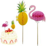 Tropische Cupcake Toppers - Set van 100 - 3D Flamingo & Ananas Design - Perfect voor Strand Feesten - Voedselveilig Decoratief Ontwerp