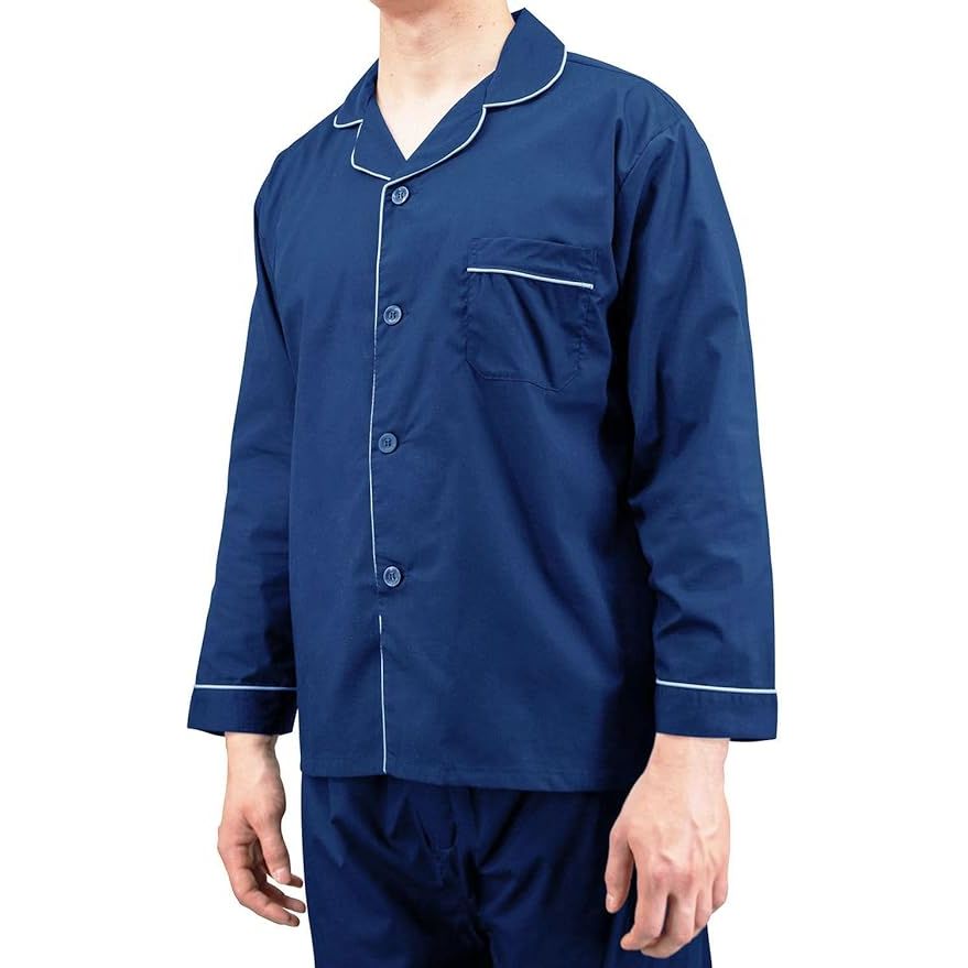 Heren Pyjama Set - Meerdere maten - Klassieke Stijl - Champion Ontwerp - Katoen Blend - Lange Mouwen Shirt en Broek - Traditioneel en Praktisch - Comfortabel Nacht- en Loungewear - Gemakkelijk Machinewasbaar