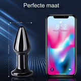 Luxe Vibrerende Glazen Butt Plug - USB Oplaadbaar - Vibrerende Anale Plug - Prostaat Massager - Met 10 Modi - Glazen Butt Plug - Fetish - Bondage - Anale Stimulatie - Volwassen Speeltjes - Unisex - Zwart